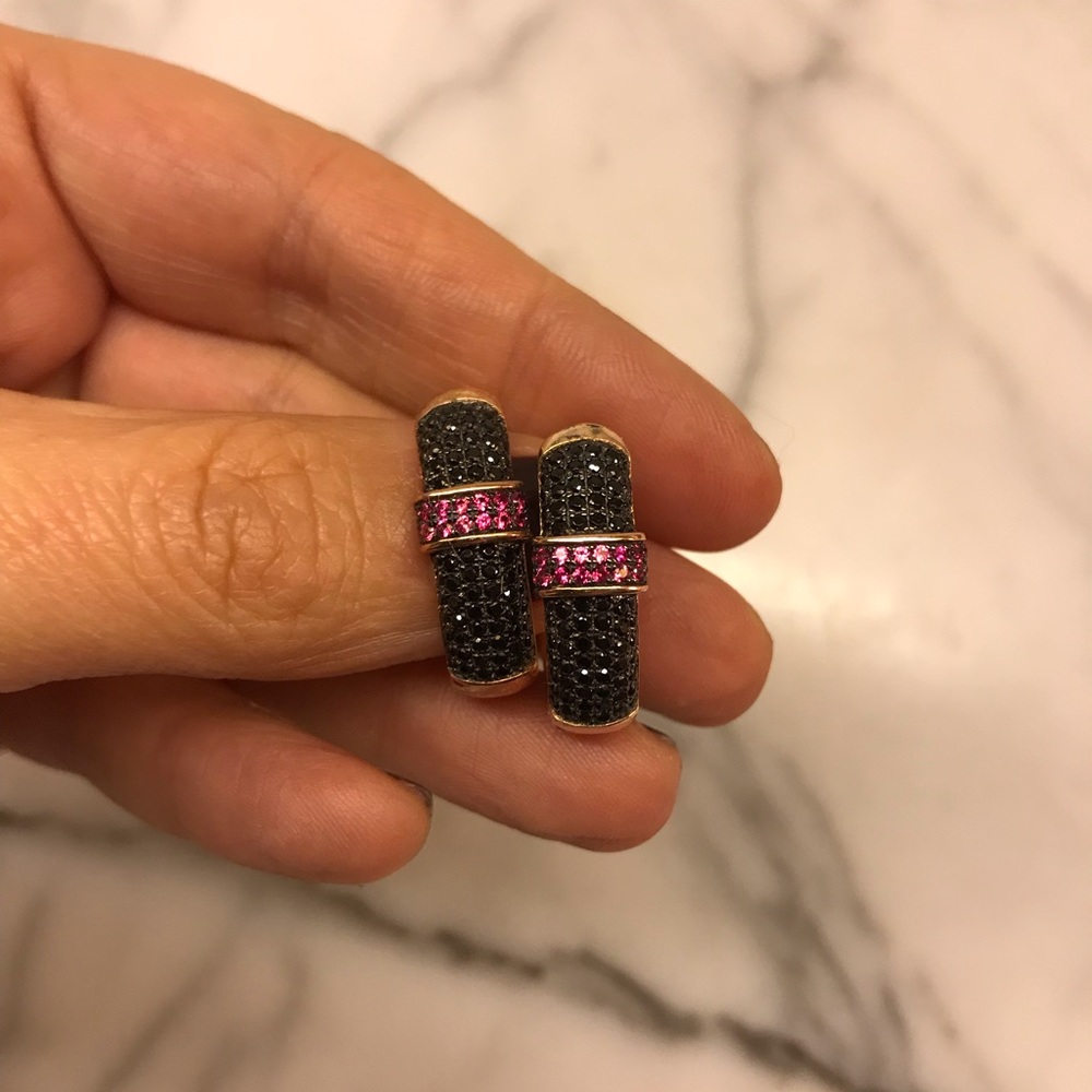 Silver rose gold earrings